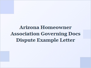 Sample Letter for Arizona Hoa Governing Document Dispute